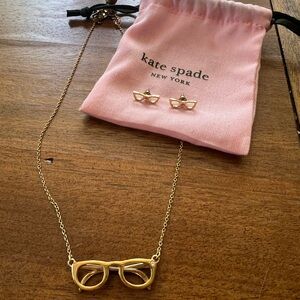 Kate Spade glasses necklace and earrings